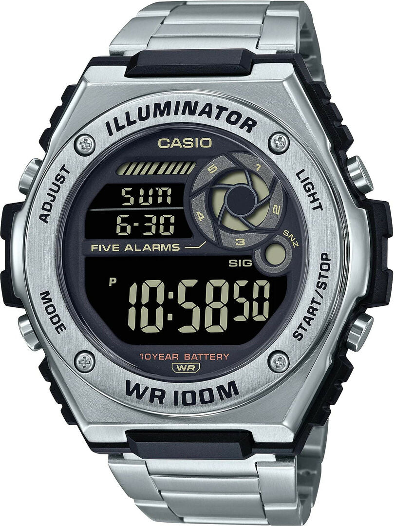 Casio General Watch MWD-100HD-1BVDF | | Stainless Steel | Water-Resistant | Minimal | Quartz Movement | Lifestyle| Business | Scratch-resistant | Fashionable | Halabh