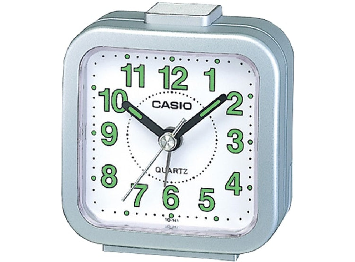 Casio Analog Alarm Clock Grey TQ-141-8DF | Reliable Timekeeping | Travel | Wake Up Routine | Snooze Function | Battery Operated | Portable | White Face | Halabh.com
