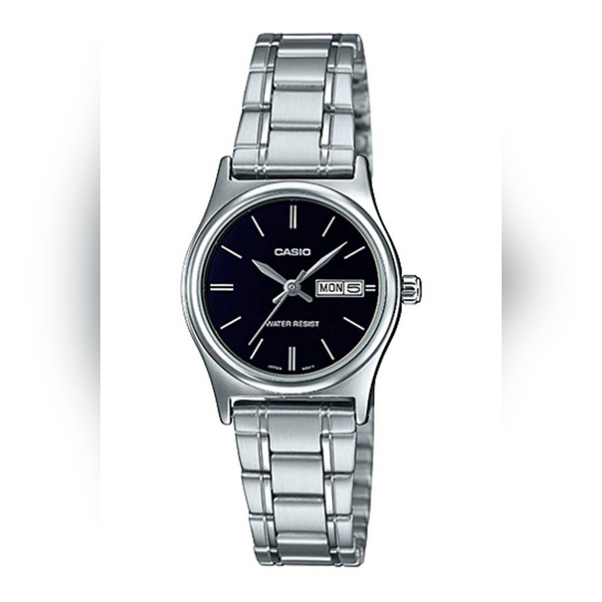 Casio Women's Wrist Watch LTP-V006D-1B2UD | Stainless Steel Mesh Strap | Water-Resistant | Minimal | Quartz Movement | Lifestyle| Business | Scratch-resistant | Fashionable | Halabh.com