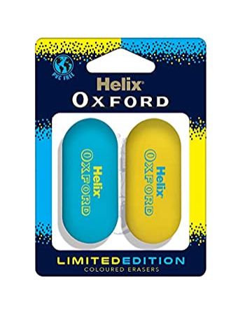 Helix Oxford Clash Twin Pack Of Erasers