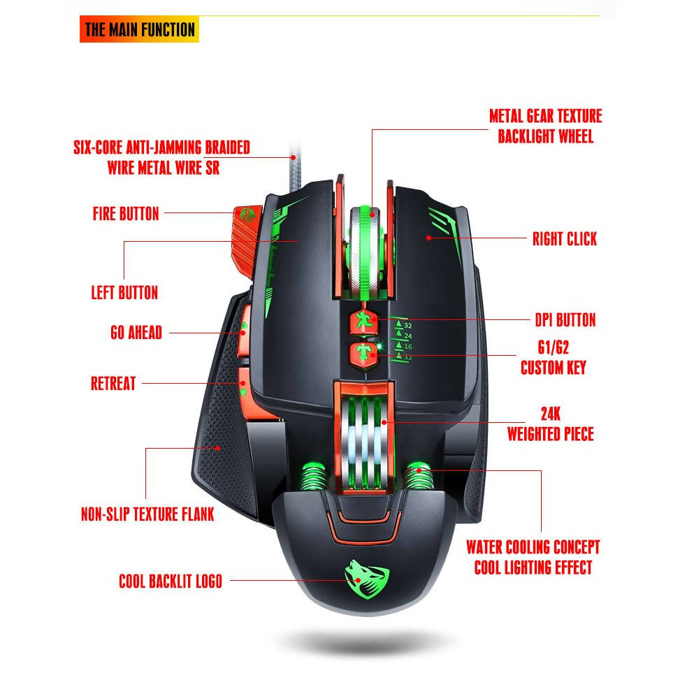 Shop T-WOLF V9 Wired RGB Gaming Mouse | Improve Your Gaming