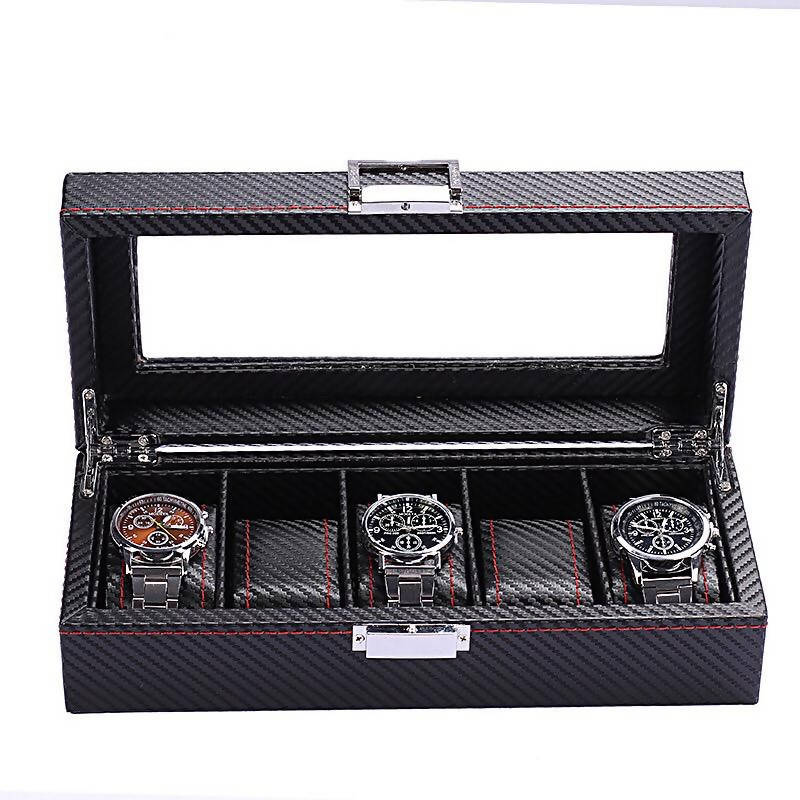 Watch Organizer Box In Black WB-06 | watch storage | box | jewelry box | timepiece storage | luxury accessories | organizational products | elegant design | secure lock | Halabh.com