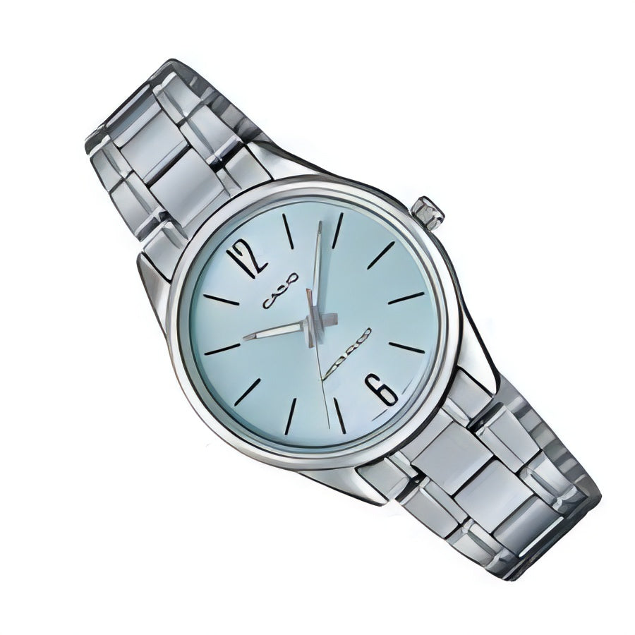 Casio Women Stainless Steel Watch LTP-V005D-2BUDF | Stainless Steel | Mesh Strap | Water-Resistant | Minimal | Quartz Movement | Lifestyle | Business | Scratch-resistant | Fashionable | Halabh.com