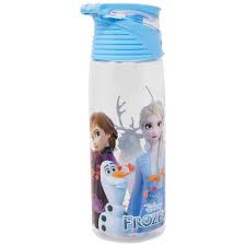 Disney Frozen II Anna Elsa Olaf Clear Flip Top Water Bottle
