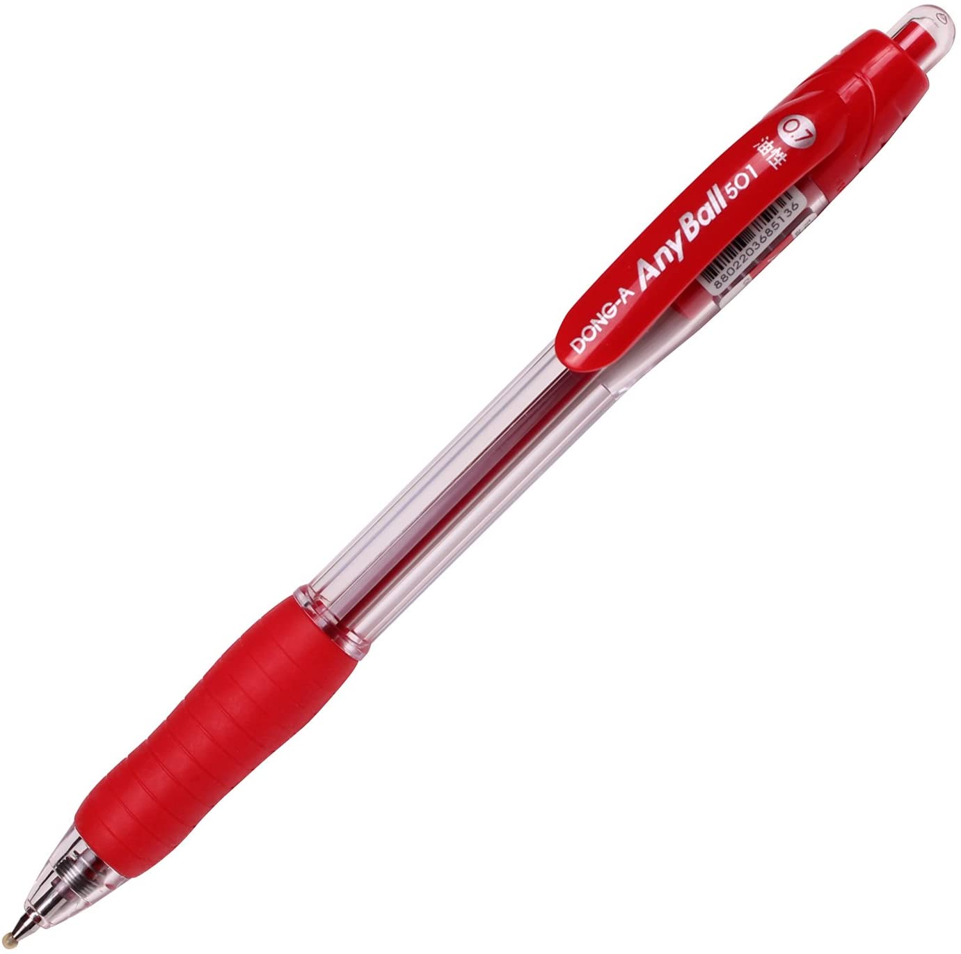 Dong A Anyball 501 0.7 mm Retractable Ballpoint Pens Red