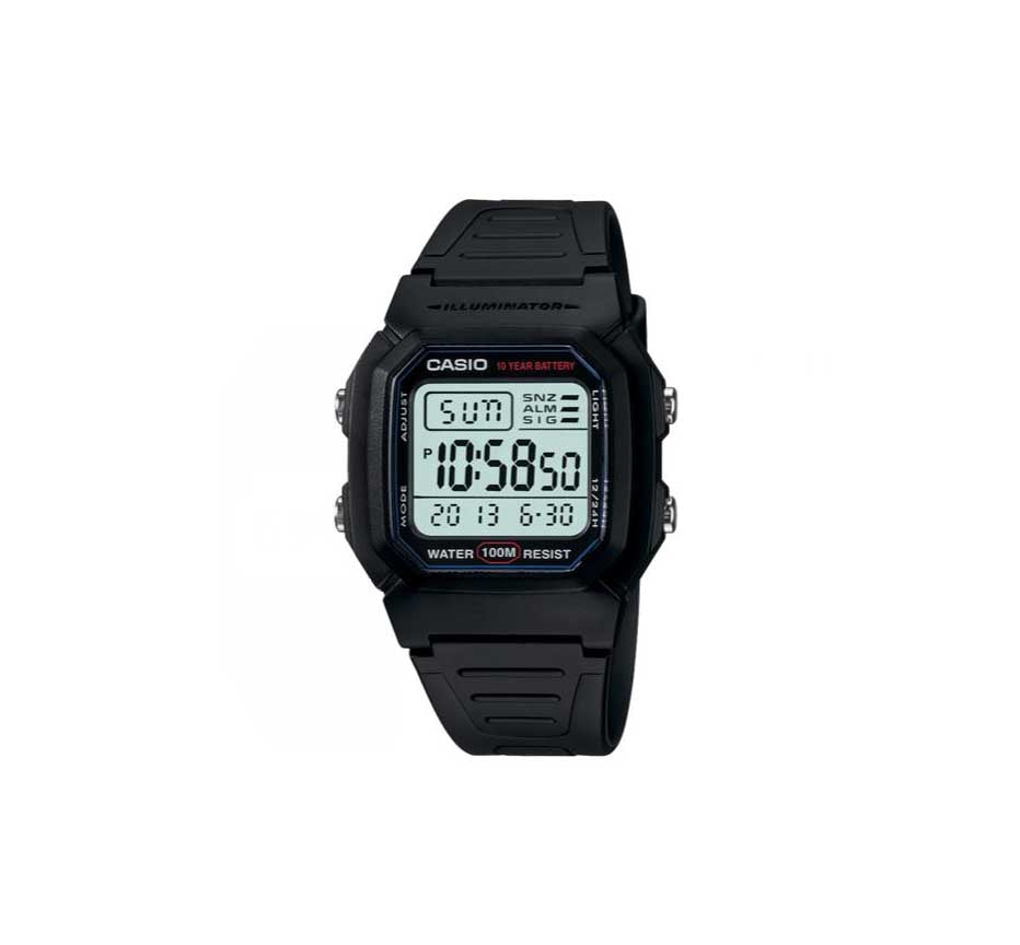 Casio Men Black Wrist Watch W-800H-1AVDF | Resin | Water-Resistant | Minimal | Quartz Movement | Lifestyle| Business | Scratch-resistant | Fashionable | Halabh.com