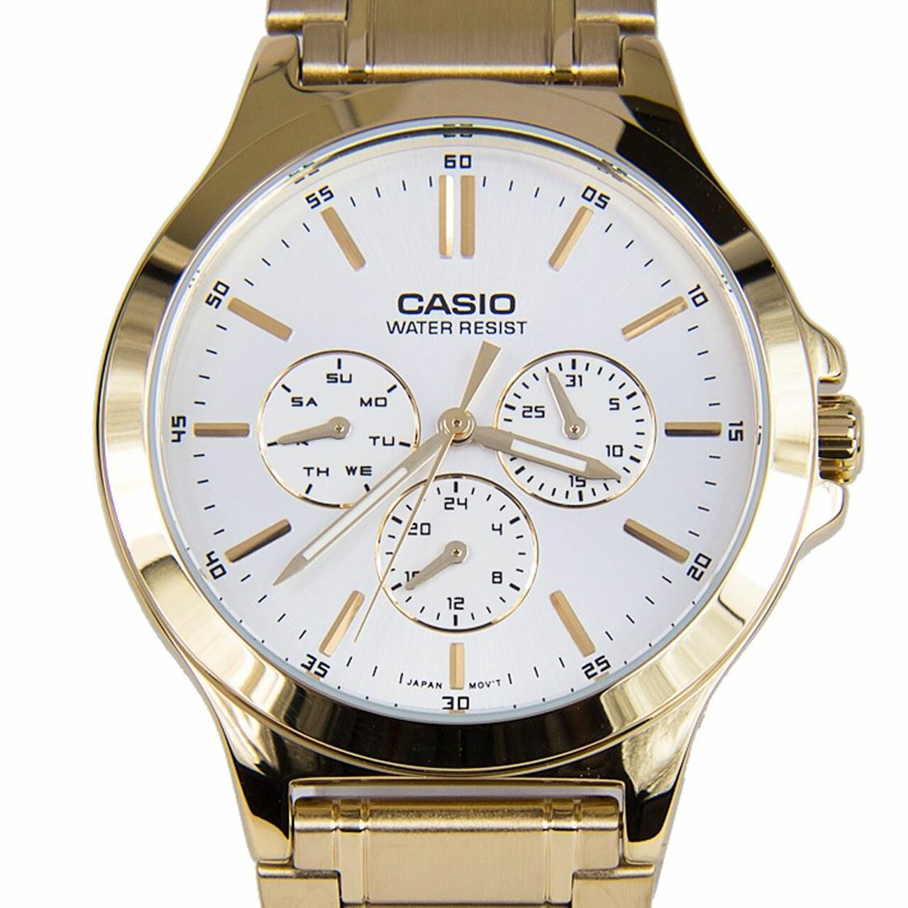 Casio Men's Analog Watch MTP-V300G-7AUDF | Stainless Steel | Mesh Strap | Water-Resistant | Minimal | Quartz Movement | Lifestyle | Business | Scratch-resistant | Fashionable | Halabh.com