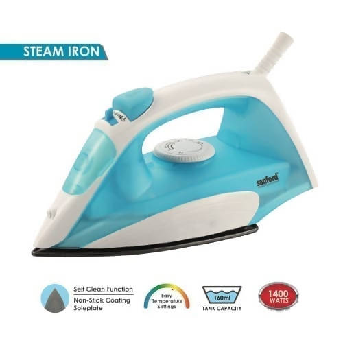 Sanford 1200W Steam Iron | reliable performance | lightweight | variable steam settings | safety features | stylish | even heat distribution | Halabh.com