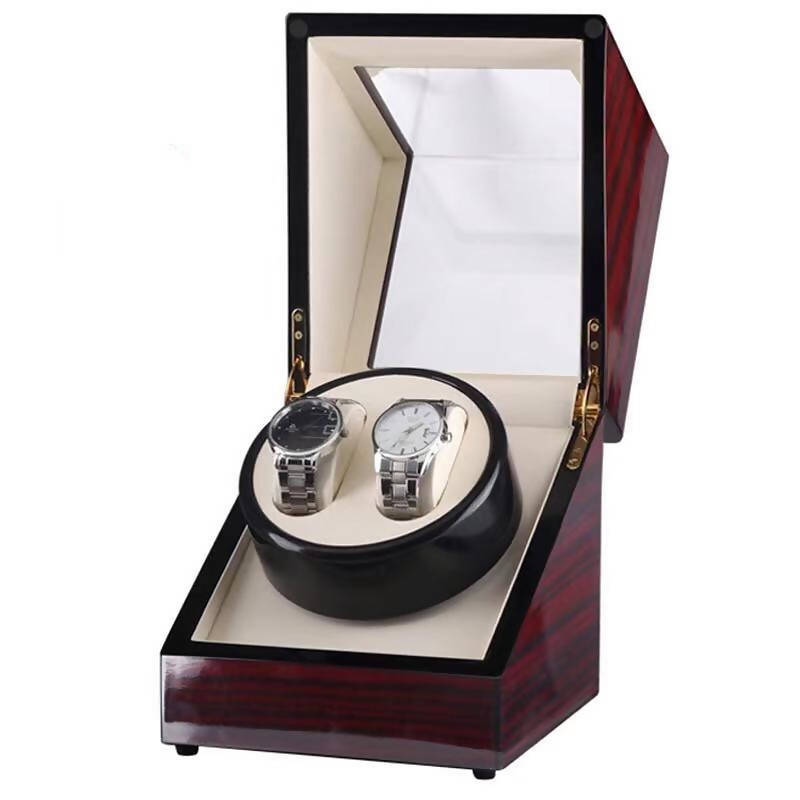 Watch Winder For 2 Pieces Of Watch WB-02 | watch storage | box | jewelry box | timepiece storage | luxury accessories | organizational products | elegant design | secure lock | Halabh.com