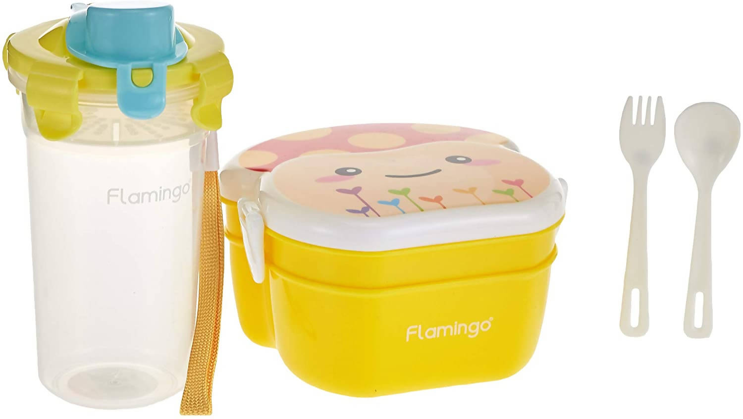 Flamingo Lunch Box With Bottle Set 550ML & 400ML