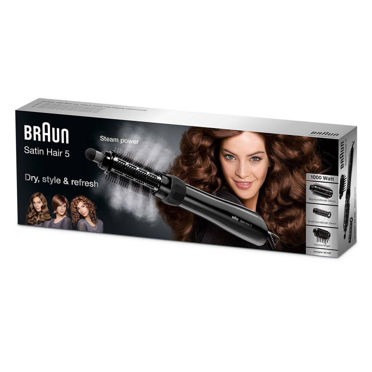 Braun Satin Hair Styler With Brush and Comb Attachments - AS530