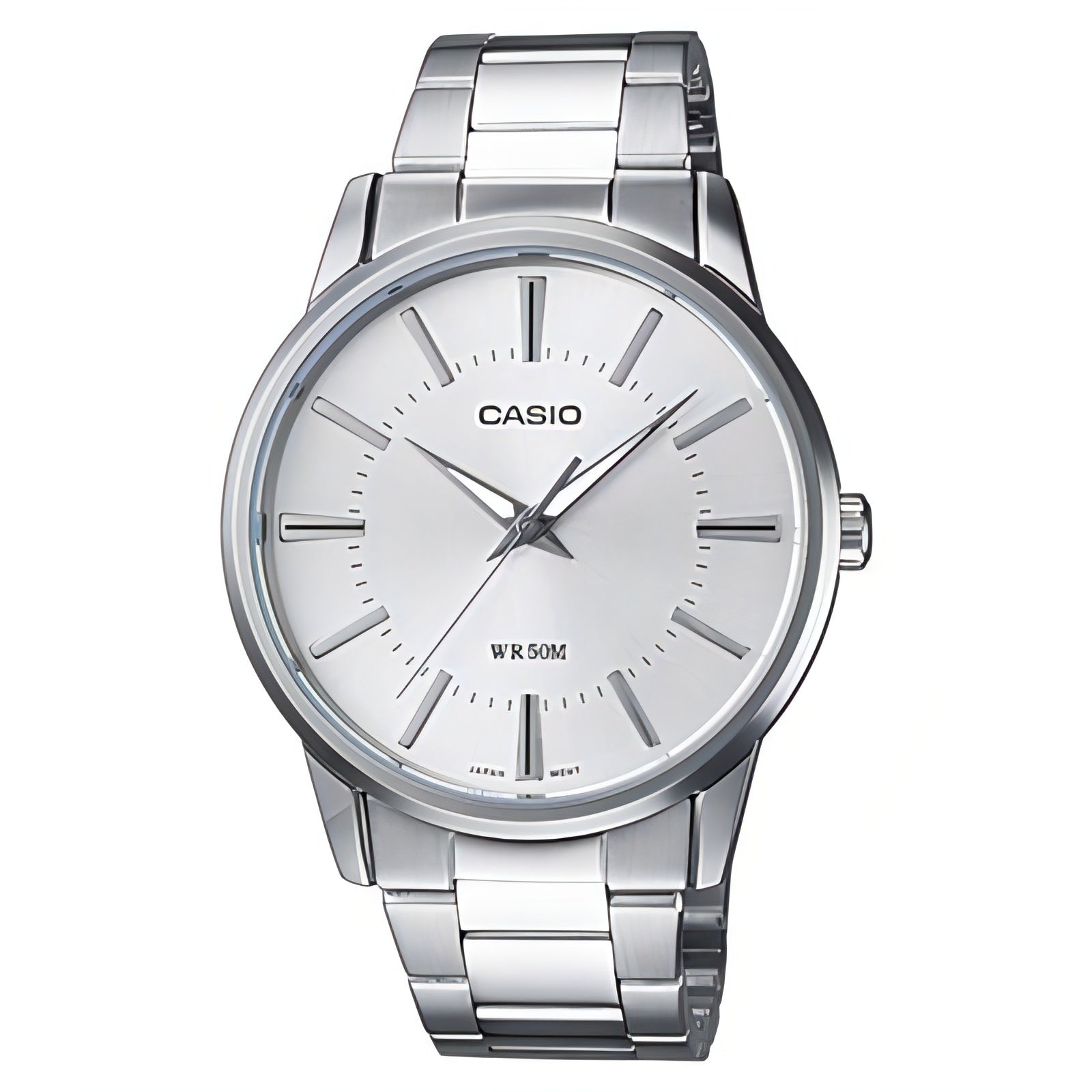 Casio EAW-MTP-1303D-7AV Men's Analog Watch | Classic Analog Watch | Men's Stainless Steel | White Dial | Fold-over Clasp | Elegant Men's Dress Watch | Affordable Men's Analog Watch | Halabh