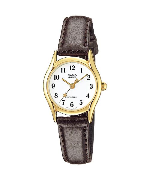 Casio Women's Brown Watch LTP-1094Q-7B4RD | Leather Band | Water-Resistant | Quartz Movement | Classic Style | Fashionable | Durable | Affordable | Halabh.com