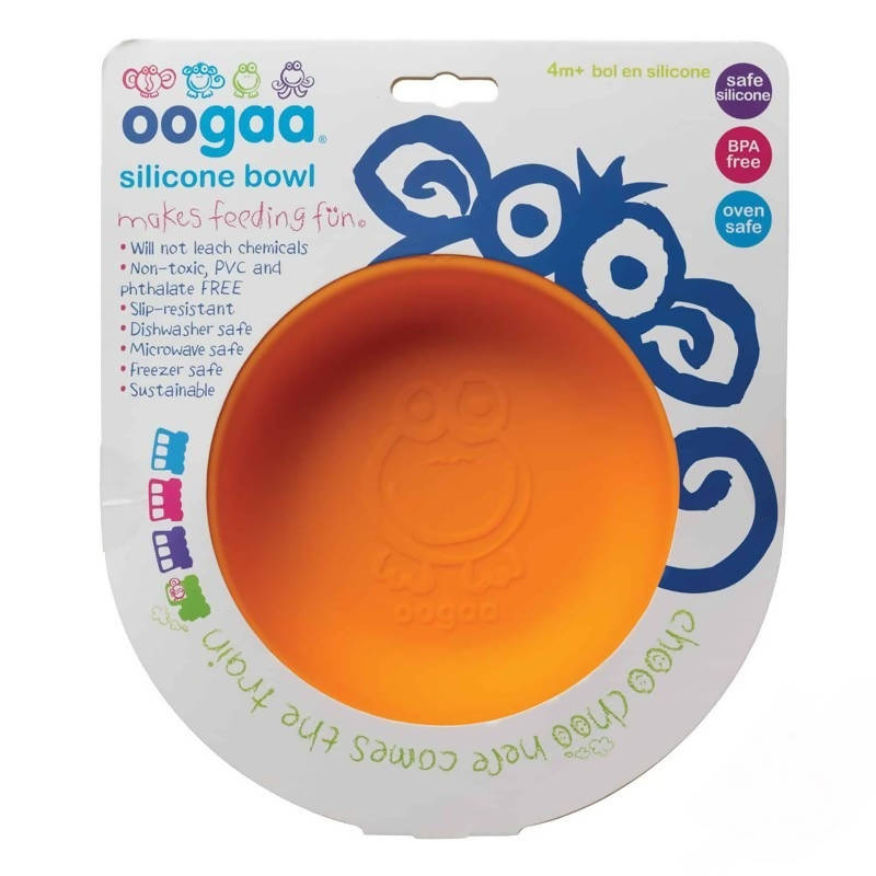 Oogaa Baby Bowl & Lid In Silicone Orange