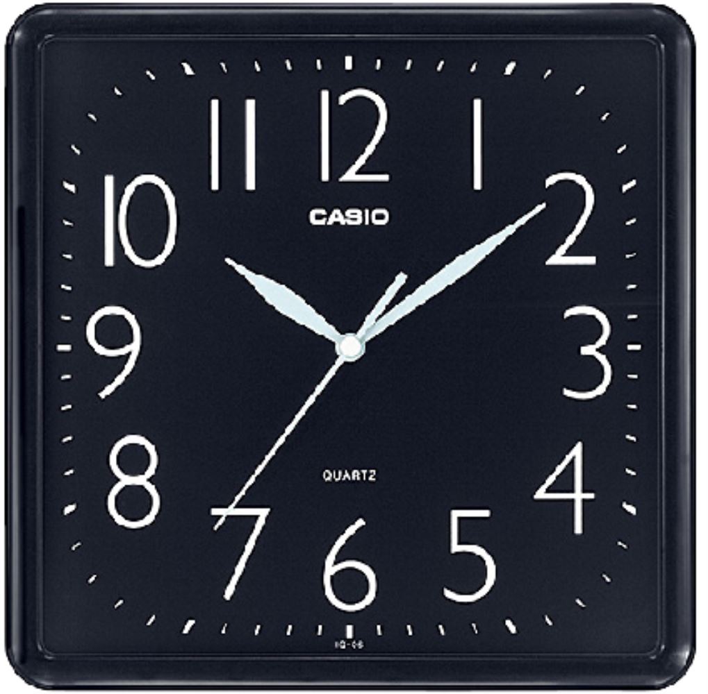 Casio Wall Clock - IQ-06-7DF | Home Decor | Office Accessories | Analog Clock | Silent Sweep | Black and Silver Clock | Timekeeping | Stylish | Modern |Precise | Halabh