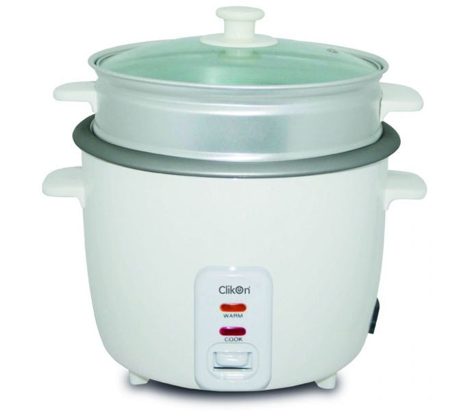 Clikon 1.8 Litre Electric Rice Cooker Food Steamer 700 Watts White