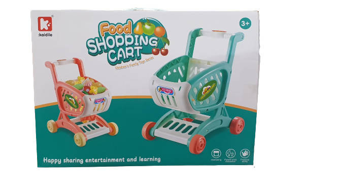 15Pcs/Set Kids Supermarket Shopping Groceries Cart Trolley Toys for Girls Kitchen Play House Simulation Fruits Pretend Baby Toy