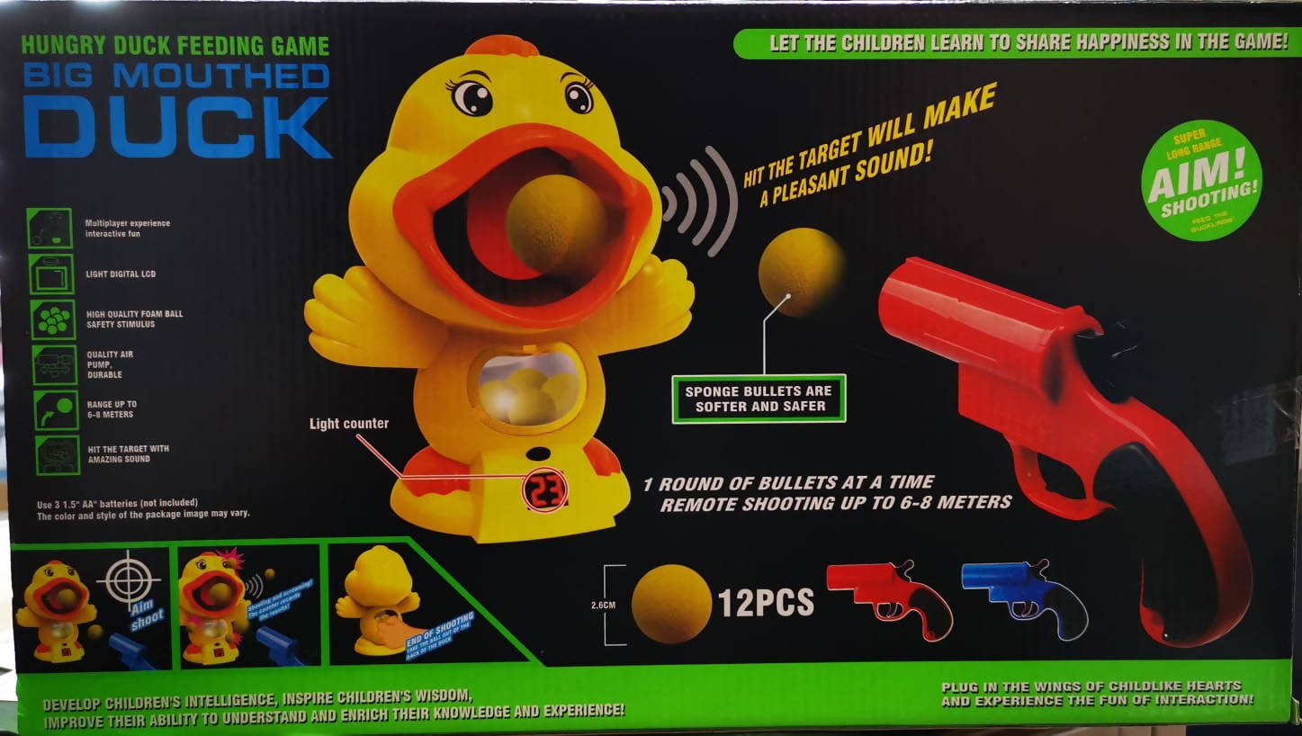 Hungry Duck Feeding Game Shooting Toys Soft Balls Best Gift For Boys Girls