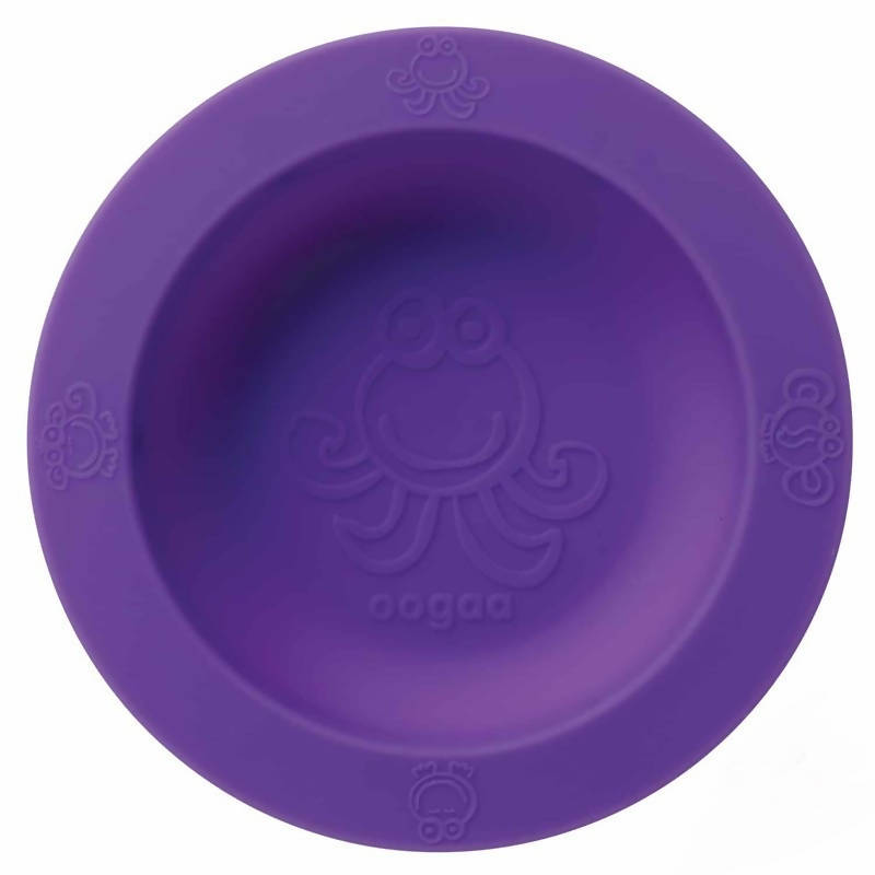Oogaa Baby Bowl & Lid In Silicone Purple