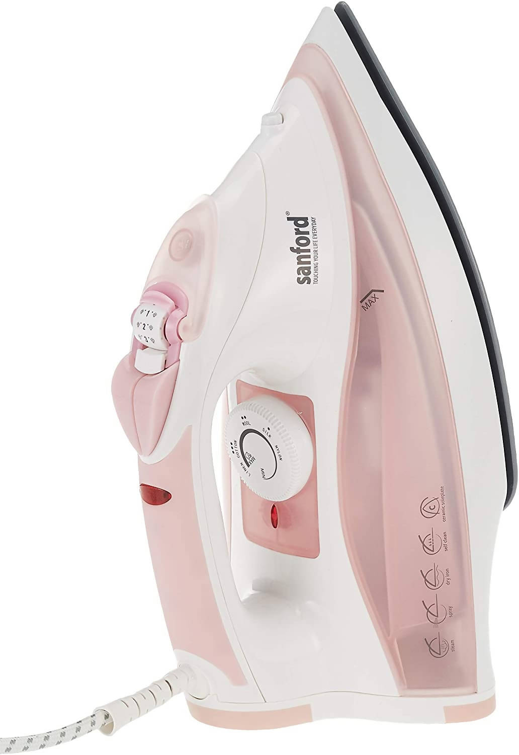 Sanford Ceramic Steam Iron Pink | reliable performance | lightweight | variable steam settings | safety features | stylish | even heat distribution | Halabh.com