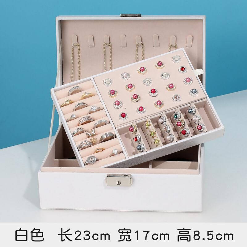 vHatori Jewelry Organizer Box Holder Tray Case For Ring Earrings Necklace Bangles Storage Display White