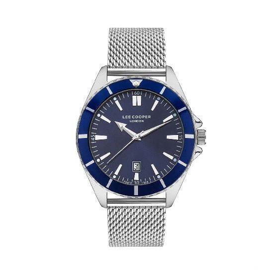 Lee Cooper Men's Wristwatch LC07353.390 | Stainless Steel | Mesh Strap | Water-Resistant | Minimal | Quartz Movement | Lifestyle | Business | Scratch-resistant | Fashionable | Halabh.com