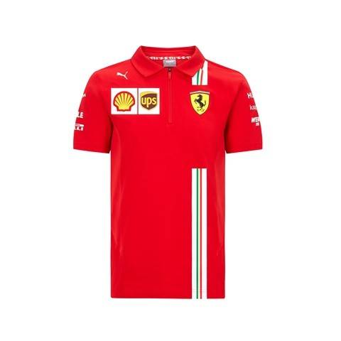 2020 Ferrari Italy F1 Mens Team Polo Shirt Red