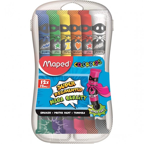 Maped Color Peps Gouache Paints in Plastic Box