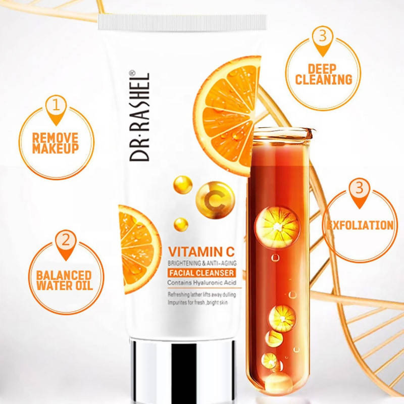Dr Rashel Vitamin C Natural Organic Facial Cleanser Anti Aging Whitening Deep Cleansing Vitamin C Face Wash