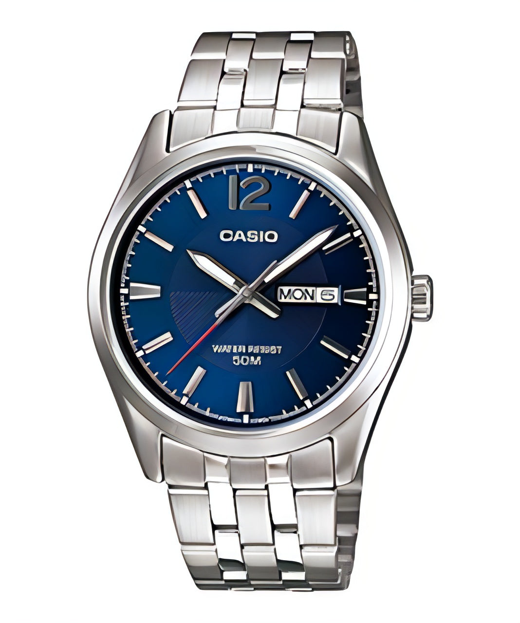 Casio Men's Blue Analog Watch MTP-1335D-2AVDF | Stainless Steel | Mesh Strap | Water-Resistant | Minimal | Quartz Movement | Lifestyle | Business | Scratch-resistant | Fashionable | Halabh.com