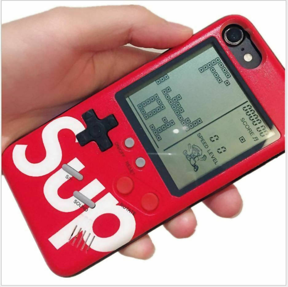 جراب خلفي لهاتف Gameboy Tetris Game Boy Player لهاتف iPhone 6 7 8 Plus X xs