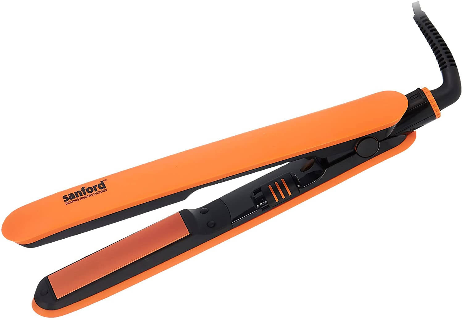 Sanford Silicon Hair Strightner Black & Orange