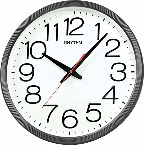 Rhythm Basic Plastic Wall Clock Black CMG495NR02 | stylish watch | accurate timekeeping | wall clock | round clock | Casio watch | wall watch | home décor | timepiece | Halabh.com