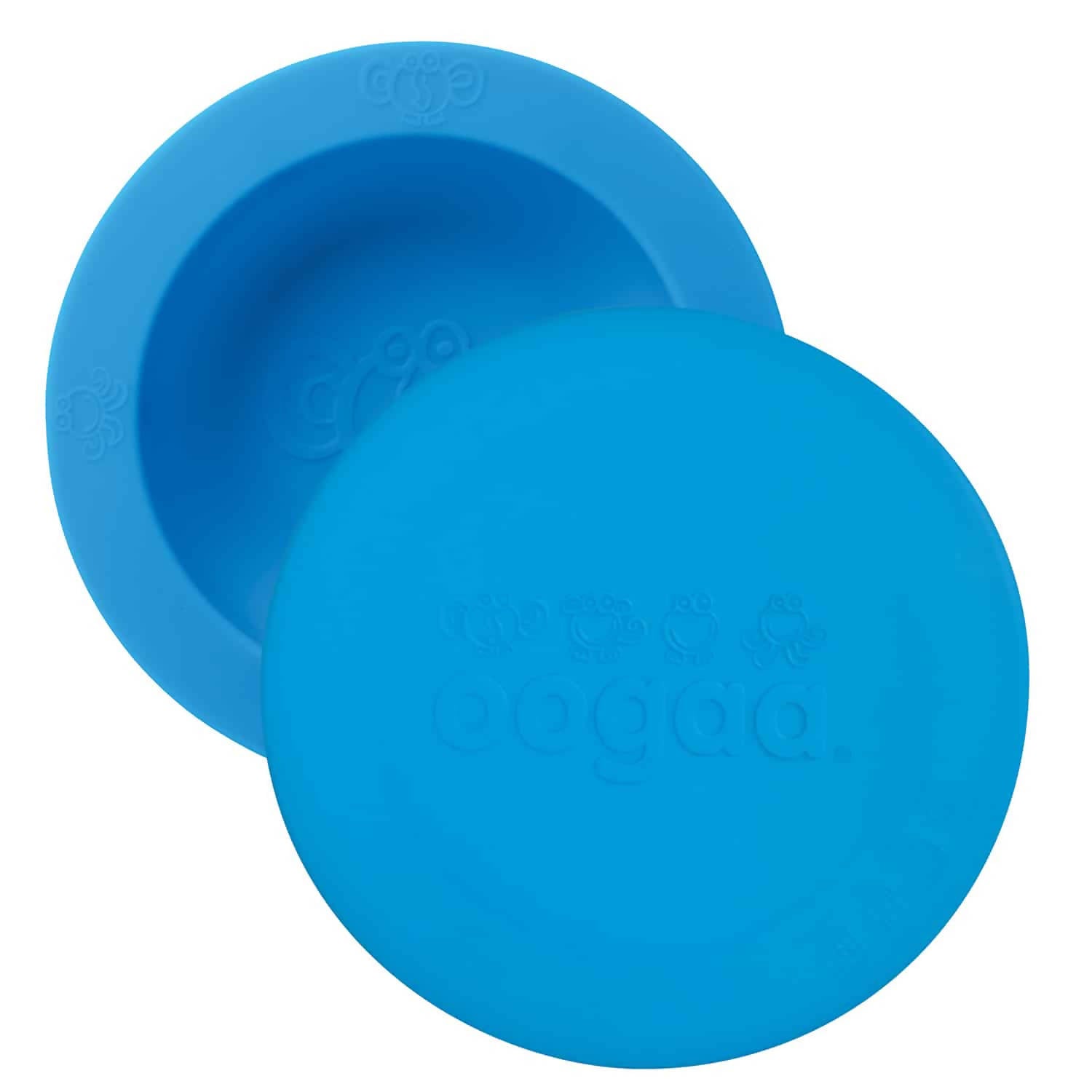 Oogaa Baby Bowl and Lid Silicone Blue