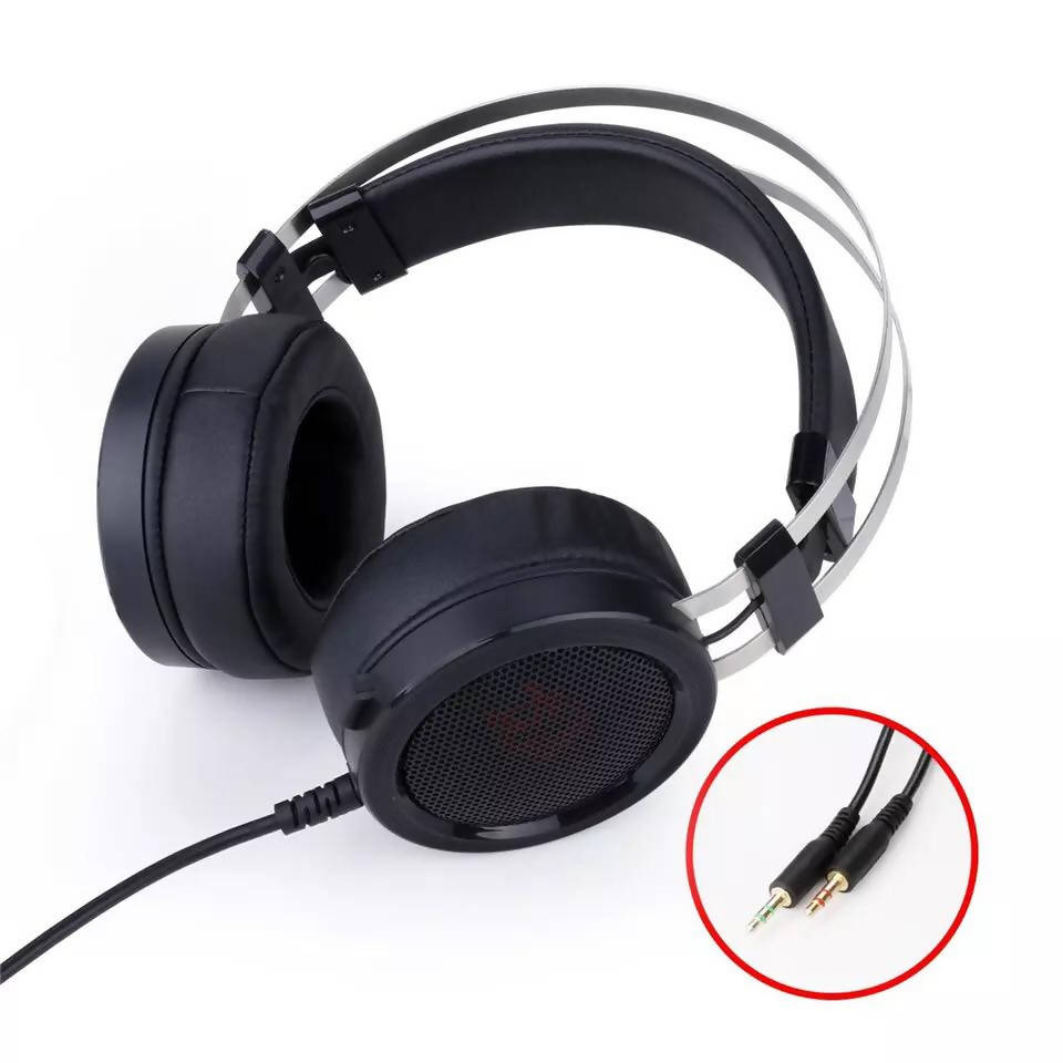 Gaming Headset with Microphone PC Gaming Headphones Reduction Works Laptop Tablet PS4 Xbox One