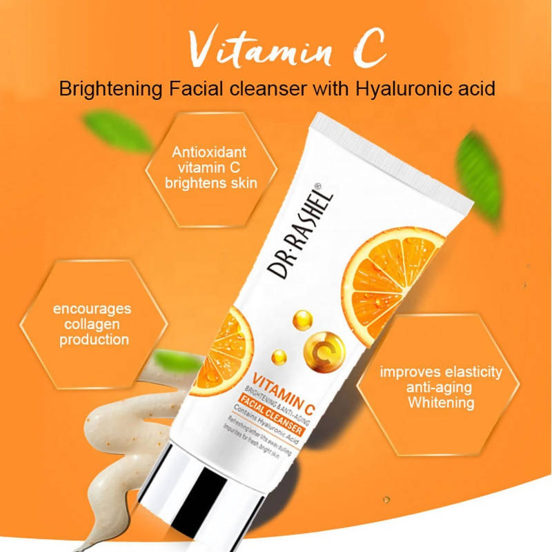 Dr Rashel Vitamin C Natural Organic Facial Cleanser Anti Aging Whitening Deep Cleansing Vitamin C Face Wash