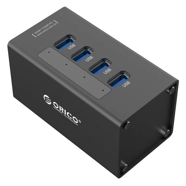 Orico 4 Port Commercial Heavy Duty Super Speed USB3.0 Premium Aluminium Hub With 12V/2.5A Power