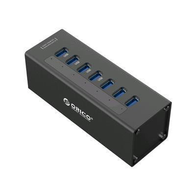 Orico 7 Port Commercial Heavy Duty Super Speed USB3.0 Premium Aluminium Hub With 12V/2.5A Power