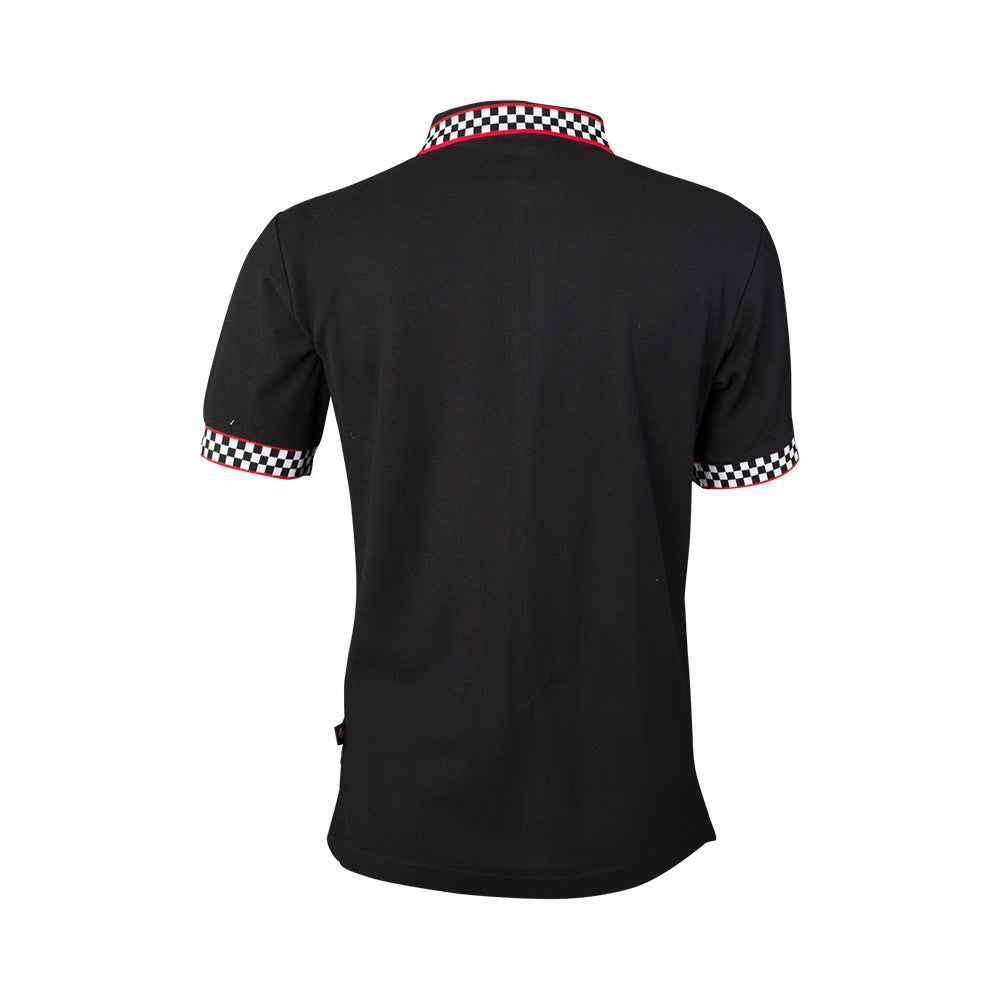 Checkered Polo Shirt Black
