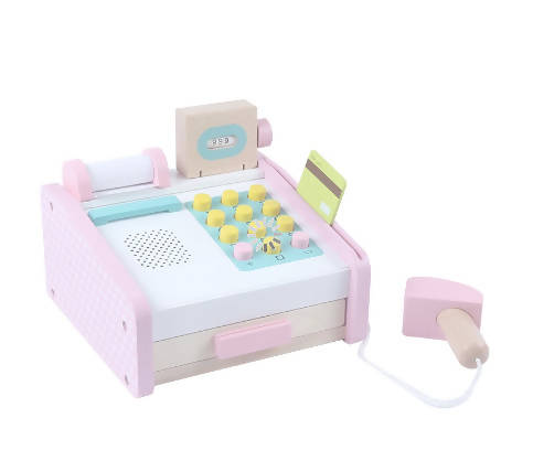Estelle Wooden Children Learning&Educational Toys Simulation Cash Register Shopping Desk Pretend Play Toy Girls Gifts