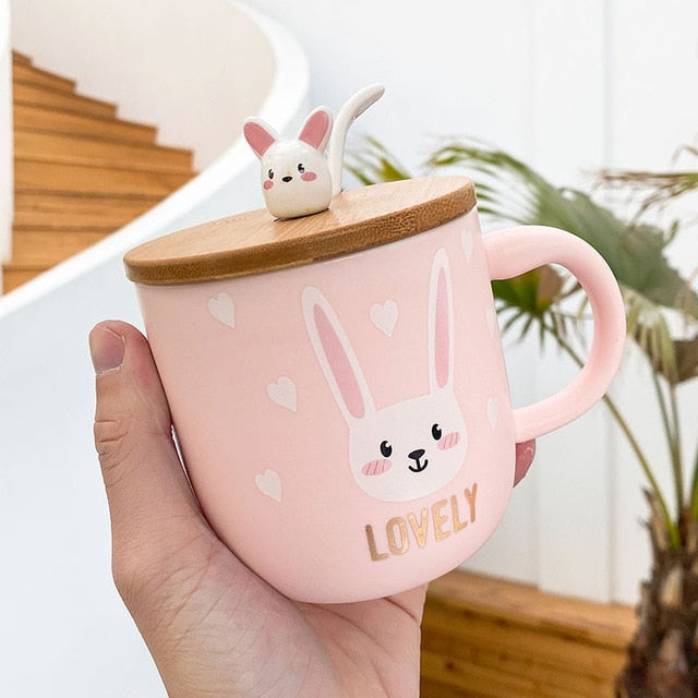 Cute Cartoon Rabbit Ceramic Cup - Whimsical Sipping Delight | Kitchen Appliance | Halabh.com