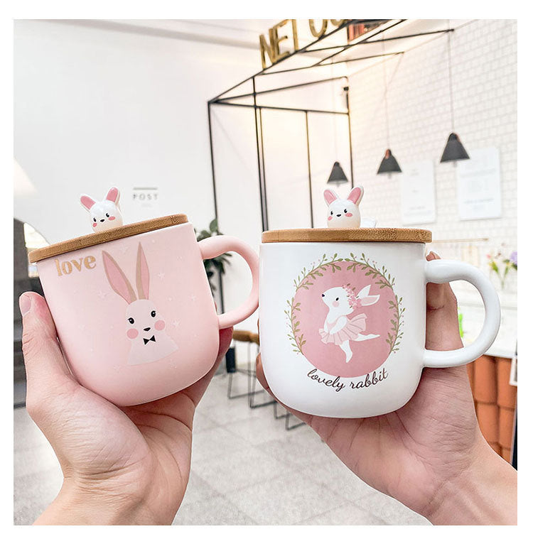 Cute Cartoon Rabbit Ceramic Cup - Whimsical Sipping Delight | Kitchen Appliance | Halabh.com