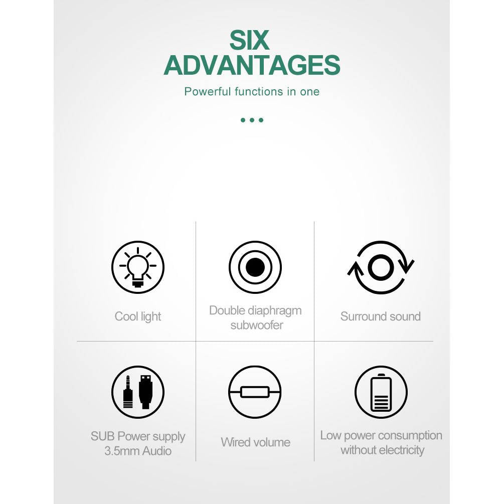 T Wolf S3 Computer Speaker 4D Surround Sound Black