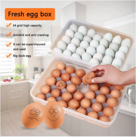 Organized Egg Storage 34-Grid Egg Tray Holder | Kitchen Appliance | Halabh.com