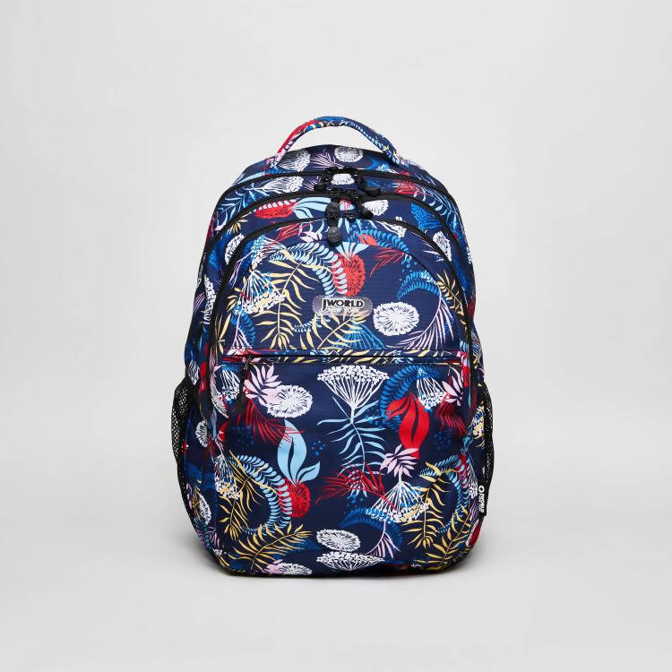 JWorld Floral Print Backpack with Adjustable Straps