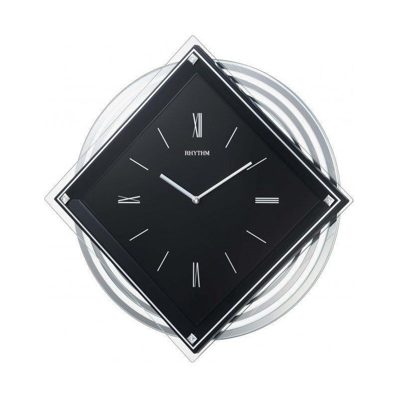 Rhythm Clock Black 4MP748WR02 | Reliable Timekeeping | Travel | Wake Up Routine | Snooze Function | Battery Operated | Portable | White Face | Halabh.com