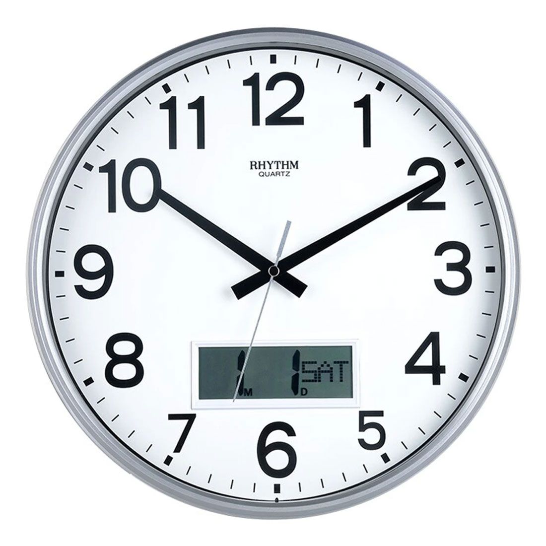 Rhythm Analog Round Wall Clock CFG706NR19 | Reliable Timekeeping | Travel | Wake Up Routine | Snooze Function | Battery Operated | Portable | White Face | Halabh.com