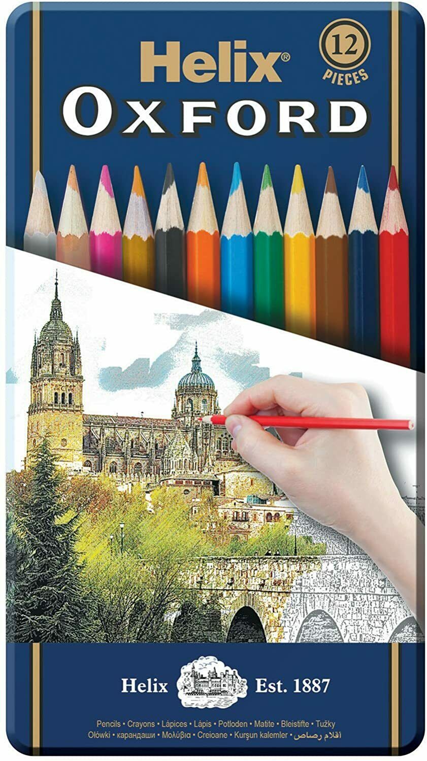 Helix Oxford Colour Pencils 12 Tin