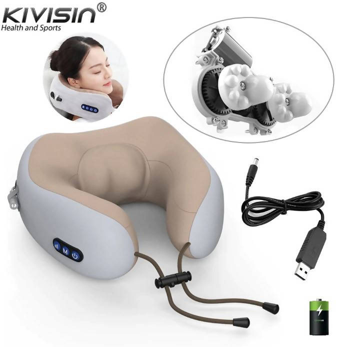 Kivisin U Shaped Massage Pillow Household Neck Massager Color Pink