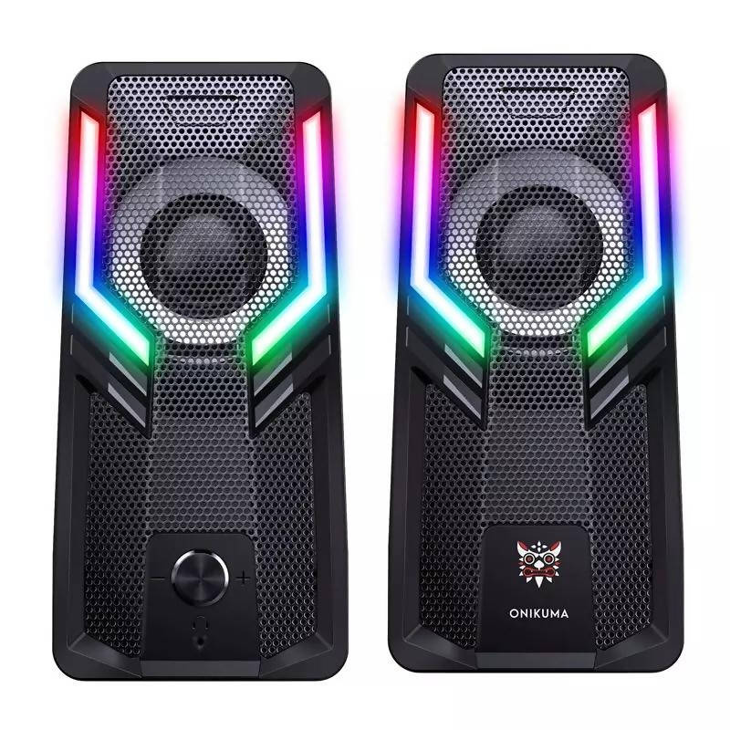 Top Deals ONIKUMA Computer Speakers 2.0 Stereo Volume Control with Rgb Lights USB Powered Gaming Speakers for Desktop/Phone/iPad
